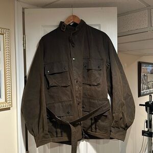 Barbour classic olive green men’s waxed cotton jacket